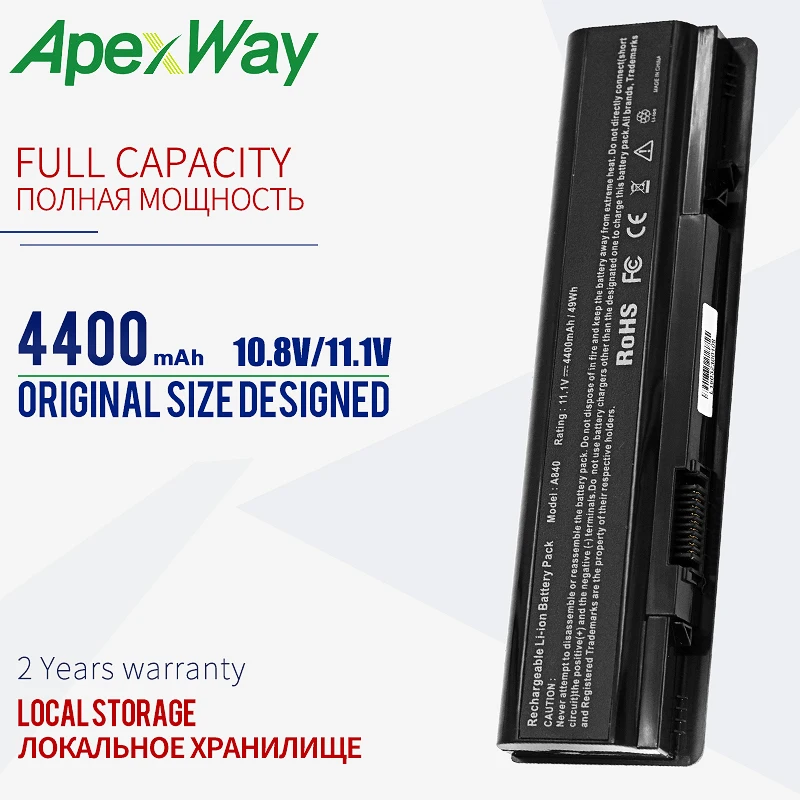 Аккумулятор 11 1 В 4400 мАч для dell Vostro 1014 1015 A840 A860 F286H 312 0818 451 10673 A860n F287F F287H G069H R988H|battery