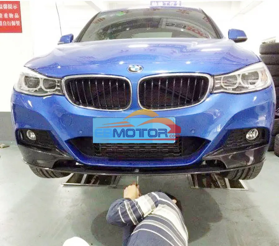 P Стиль Настоящее углеродное волокно передний спойлер сплиттеры 3 шт. для BMW F34 GT Gran