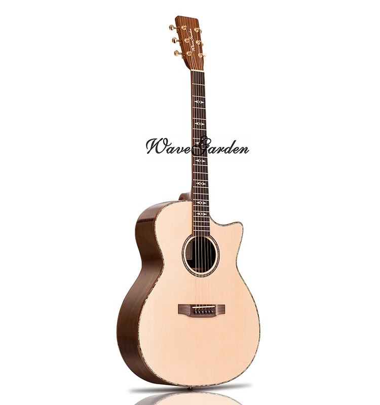 Профессиональная акустическая гитара из цельного дерева Ель Топ 40 41 дюймов музыкальные Струнные инструменты стальные струны гитара ras Горячее предложение Китай