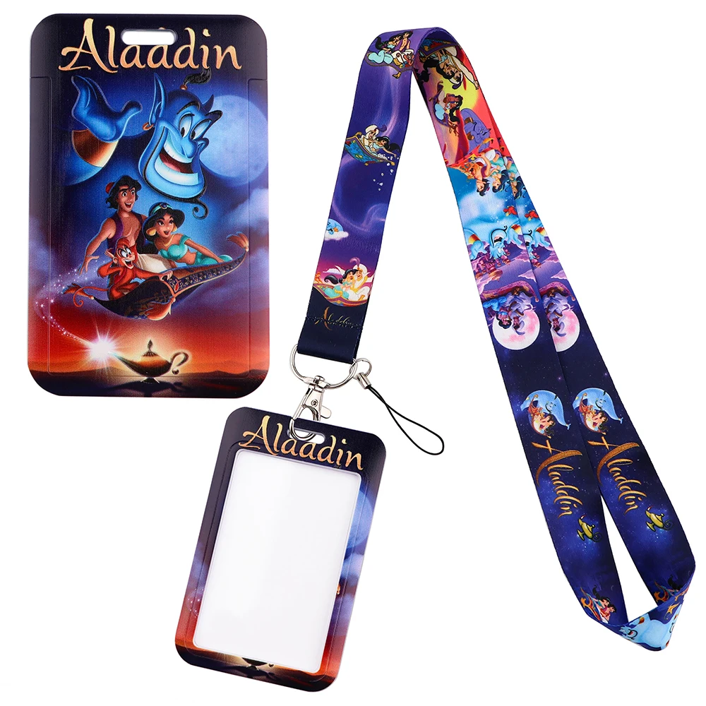 

YQ344 Aladdin and the Magic Lamp Key Lanyard DIY Metro Office ID Card Case Badge Holder Cartoon Phone Neck Strap Keychain Lariat