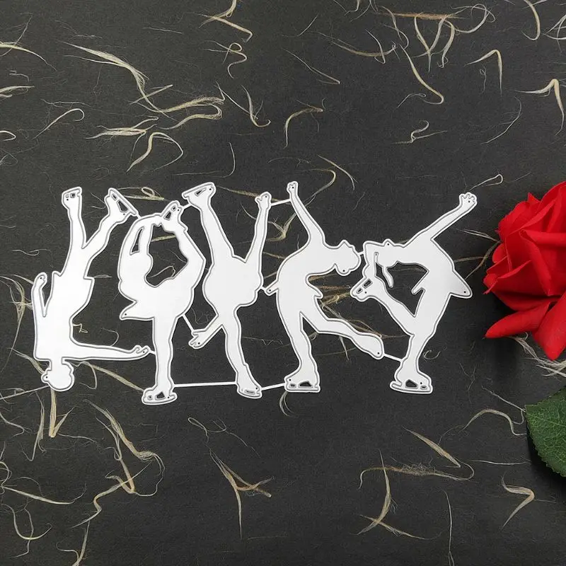 Девушка для катания на коньках металлические режущие штампы трафарет