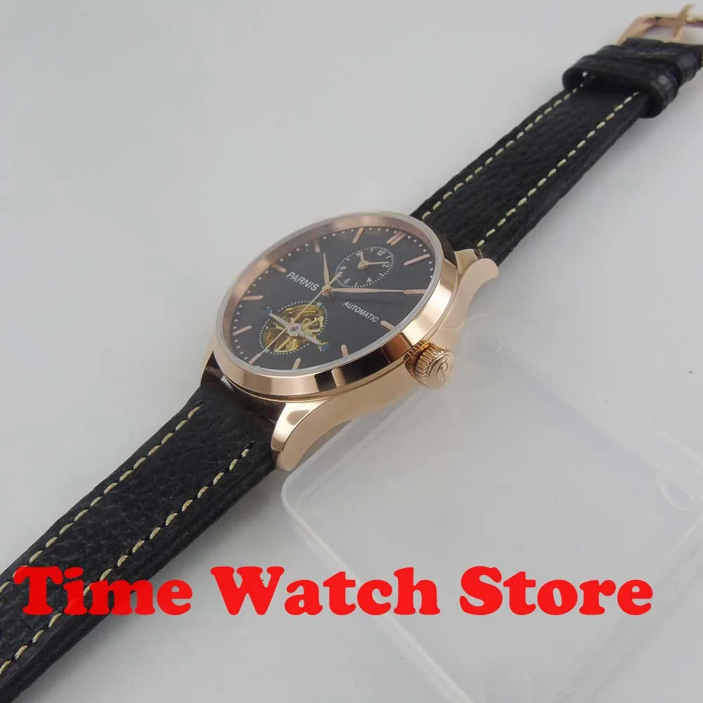 Парнис 43 мм Роскошные GMT Автоматические наручные мужские часы с двумя часовыми