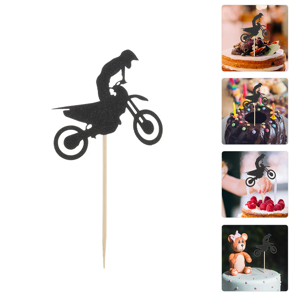 

36Pcs Motorbike Shaped Dessert Toppers Decorative Cake Inserts (Random Style)