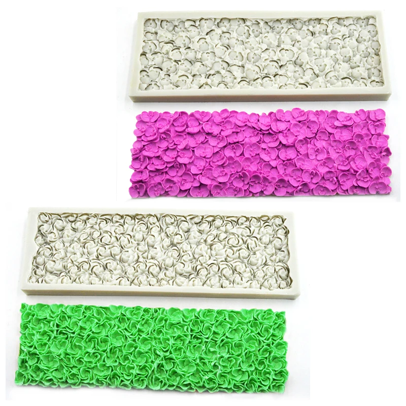 Силиконовая форма для торта с оборками листьями цветами ракушками узором