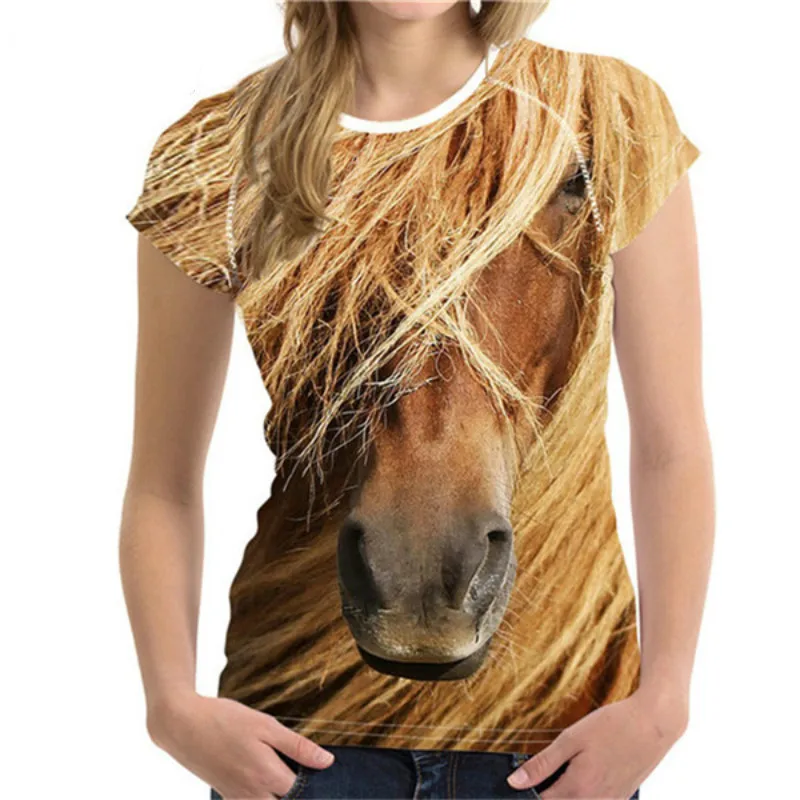 

3D Men and Women 's Mad Horse T - shirt, Leisure Short sleeves top, animal printed T - shirt, comfort T - shirt 2021 New