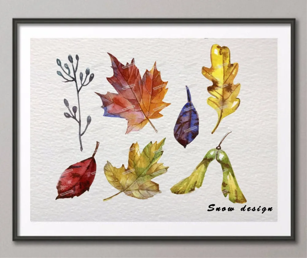 Осенние листья Rikivity оригинальный холст живопись жикле настенный художественный