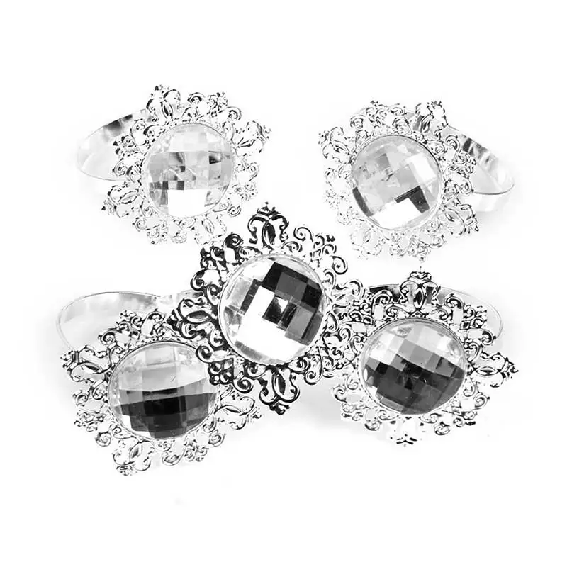 

12pcs Bling Acrylic Napkin Rings Napkins Holder Wedding Party Banquet Dinner Christmas Decor Favor TRYC889
