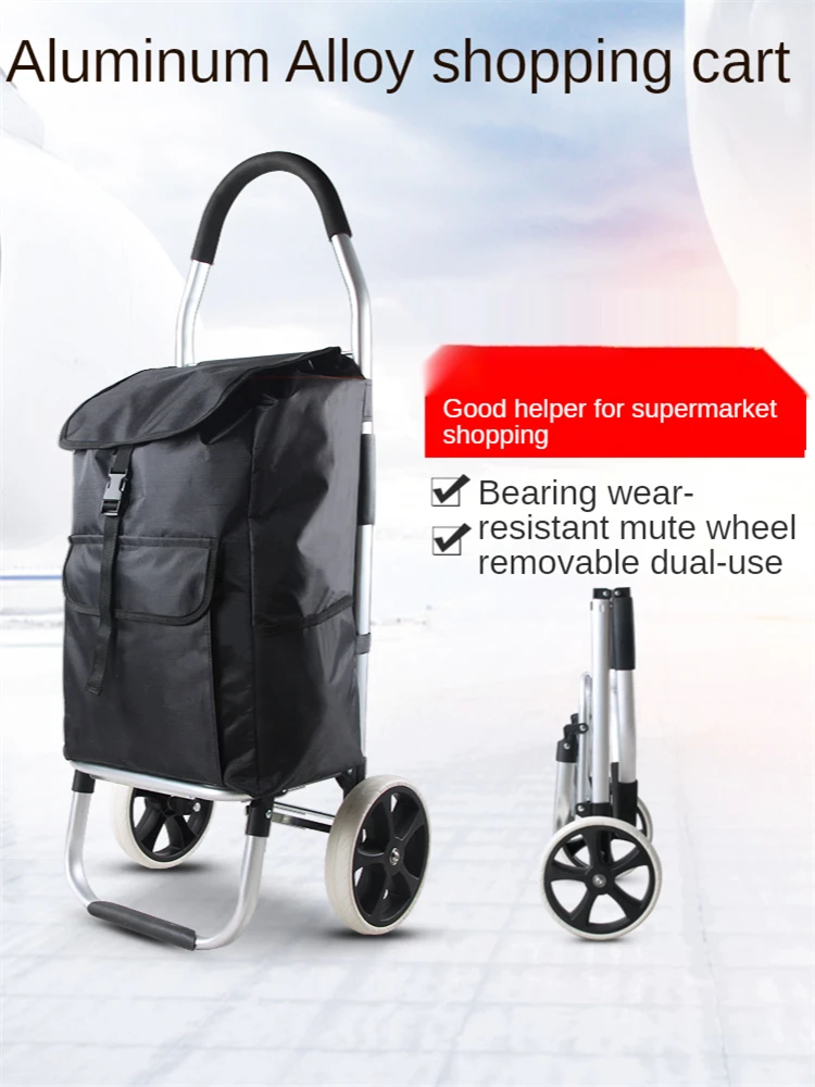 

LISM Portable Folding Shopping Cart Folding Trolley Bag Laundry Utility Cart Heavy Duty Stair Carts with Adjustable Bungee Cord