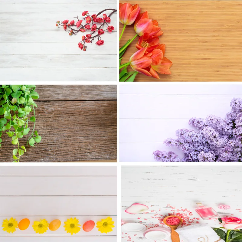 

SHENGYONGBAO Art Fabric Photography Backdrops Flower and Wooden Planks Theme Photography Background 200207FK-07