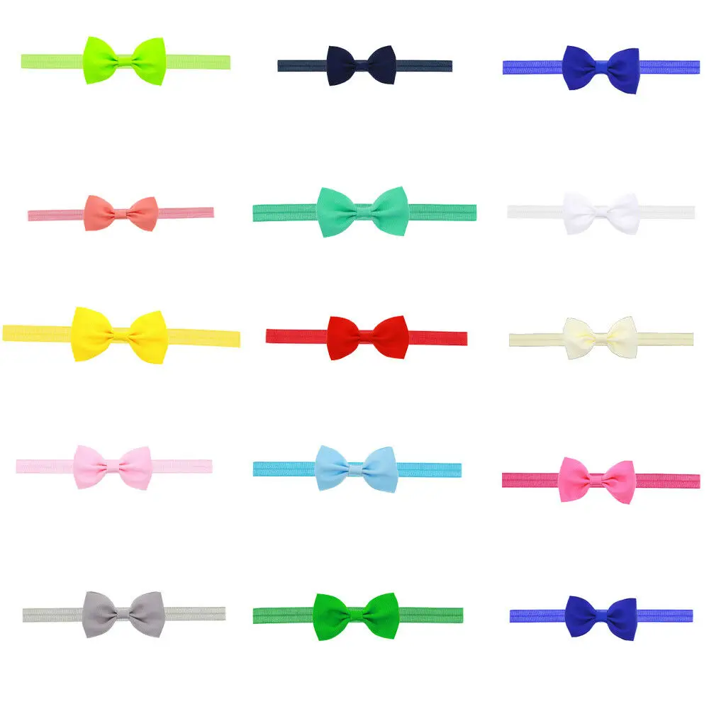 

Fashion Baby Girl Solid Bowknot Headband 0-12M Newborn Infant Toddler Casual Headwear Hair Band