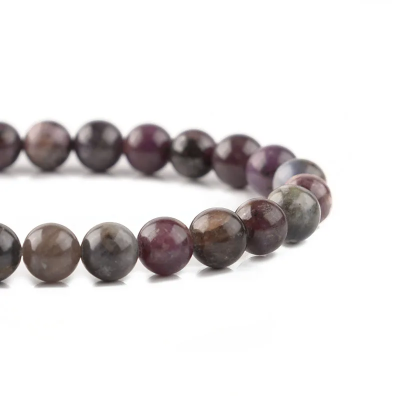 

6/8/10mm Black Red Natural Stone Beads Round Loose Black Red Beads For Needlework Jewelry Making DIY Bracelet Accessories 15''