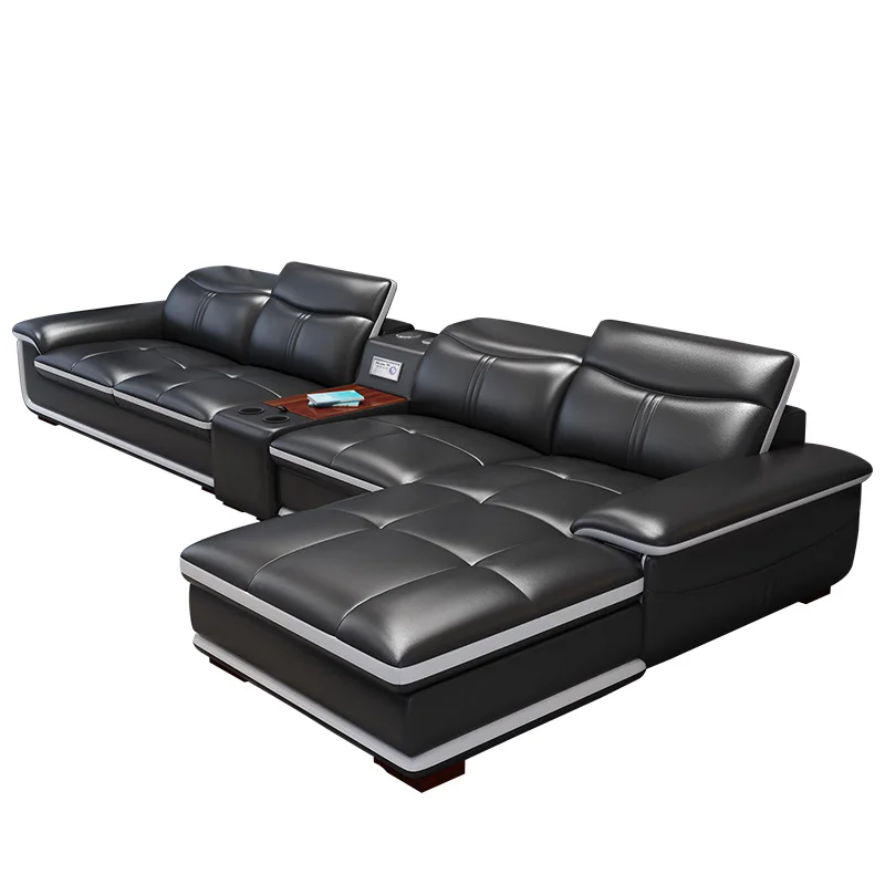 

Living Room Sofa storage corner real genuine leather sofas salon couch puff asiento muebles de sala speaker L shape sofa cama