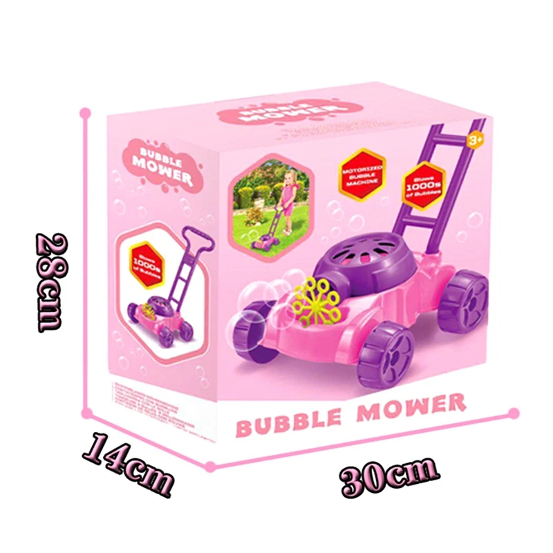

Hand Push Electric Bubble Car Bubble Lawn Mower Toy Summer Outdoor Walker With Music Trolley Automatic Bubble Blowing To