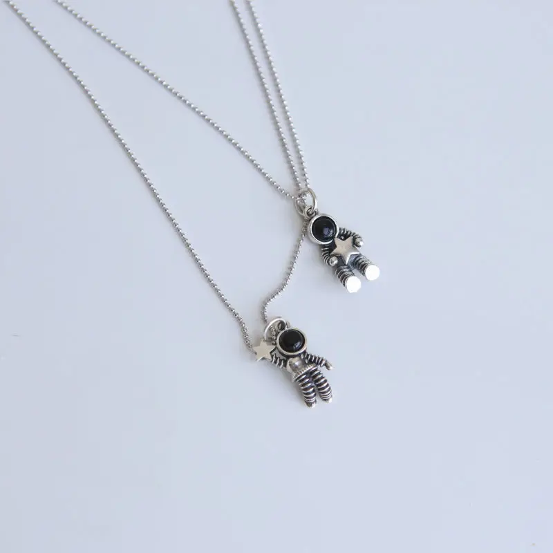 

Hip Hop Couple Necklace Men's Women's Alloy Astronaut Star Pendant Collar Casual Party Fashion Personality Astronaut Necklace