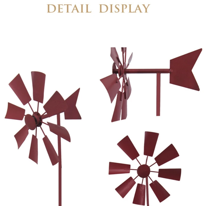 

1Pc Wind Spinner Decorative Windmill Decorative Iron Windmill Yard Plug-in Winnower Garden Wind Spinner Ornament