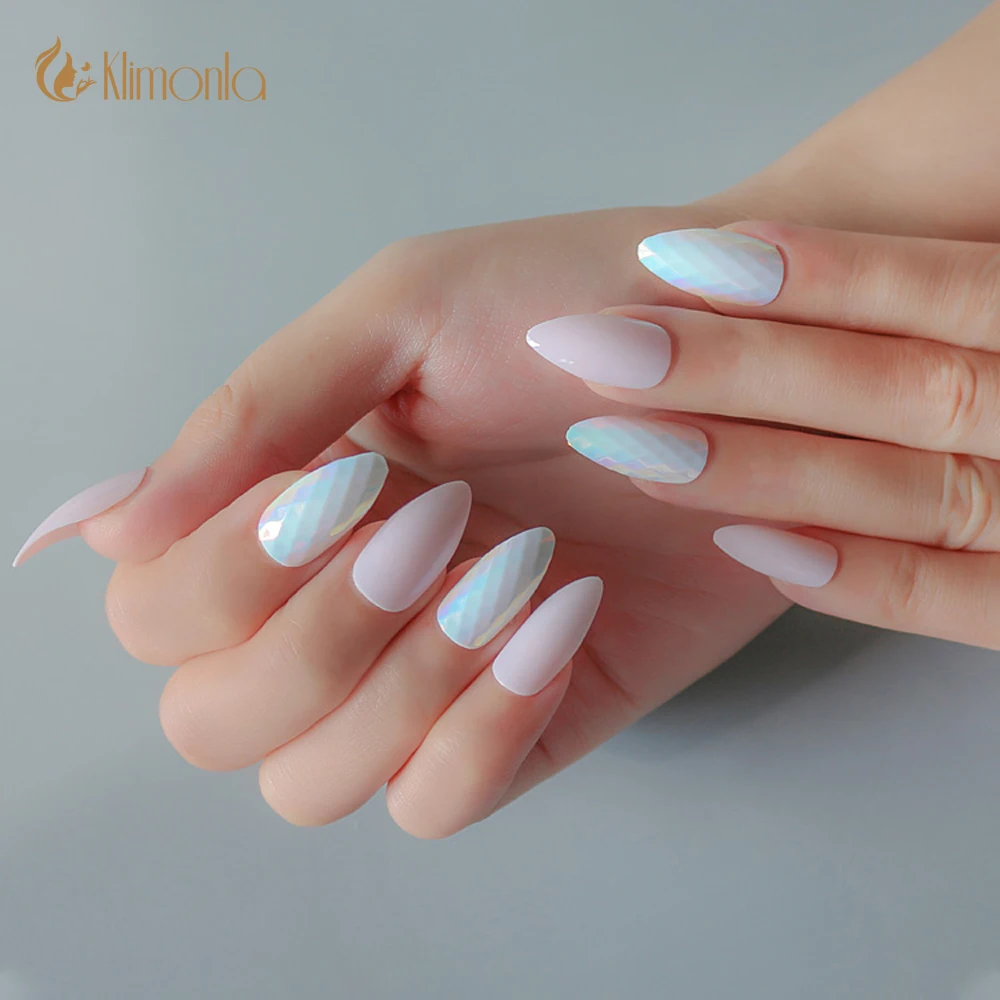 1 коробка новый модный накладной ноготь Полностью покрывающий клей в виде рыбьей