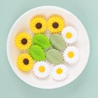 5 шт.10 шт., силиконовые бусины в виде подсолнуха