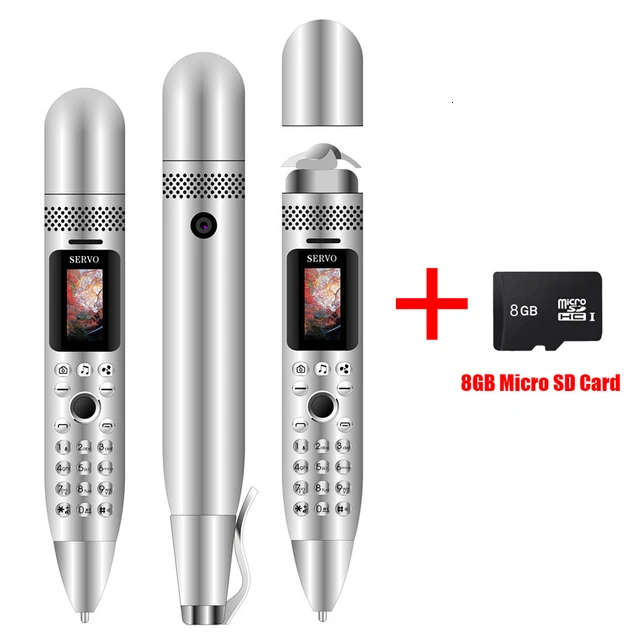 Sliver add 8GB card Электрический вентилятор Запись ручка мини-аккамулятор для мобильных телефонов GSM Bluetooth наборное устройство кнопочное волшебный голос Русская клавиатура для мобильного телефона - Цвет: Sliver add 8GB card