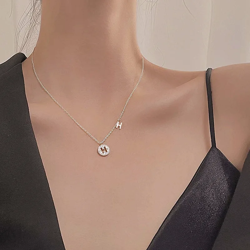 

Fashion Luxury Letter H Pendant Necklace Female Party Fine Jewelry Girls Gifts