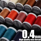 Круглая вощеная нить 0,4 мм, прочный полиэфирный шнур, нитки с восковым покрытием для кожаных изделий, плетеные браслеты, аксессуары для рукоделия