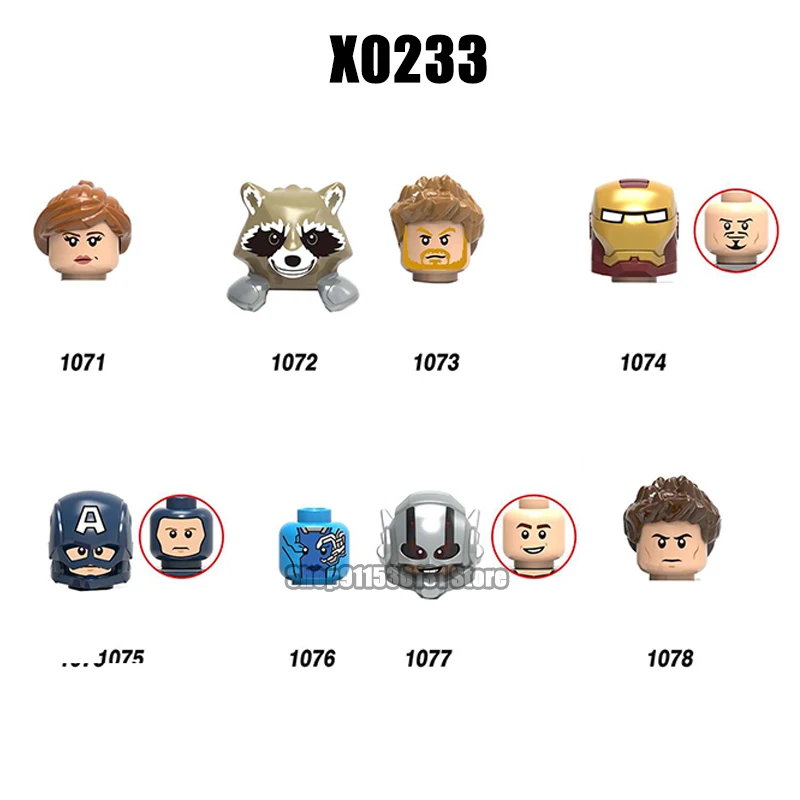 

8pcs Movies Hero Series Rocket Raccoon Legion Bricks Action Mini Figure Heads Building Blocks Dolls Anime Figures X0233