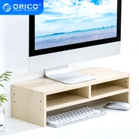 orico computer monitor stand riser wood laptop tv printer stand desk shelf with drawer storage box organizer for home and office