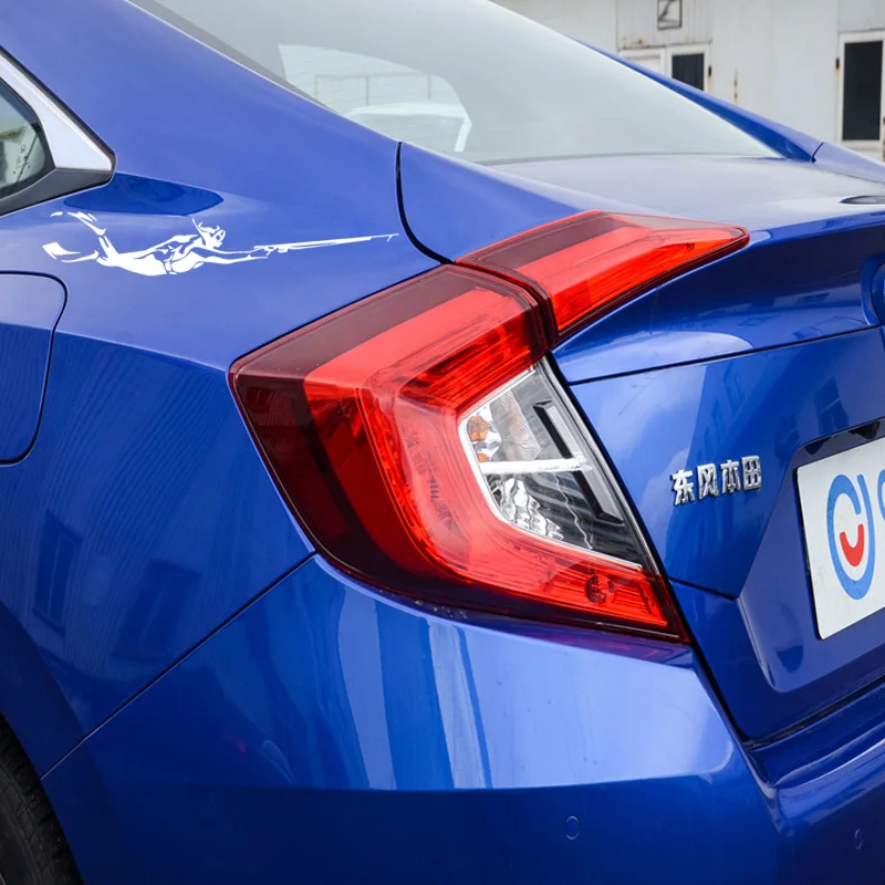 

Car and Motorcycle Personality Sticker Brave Dive Adventure Decal Decal Fashion Decal Black/Silver 3CM* 14.9cm