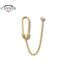 CANNER, 1 шт., искусственное серебряное и золотое покрытие, индивидуальные нестандартные булавки, цепочка, кисточка, пирсинг, серьги-гвоздики для женщин, ювелирные изделия, подарки