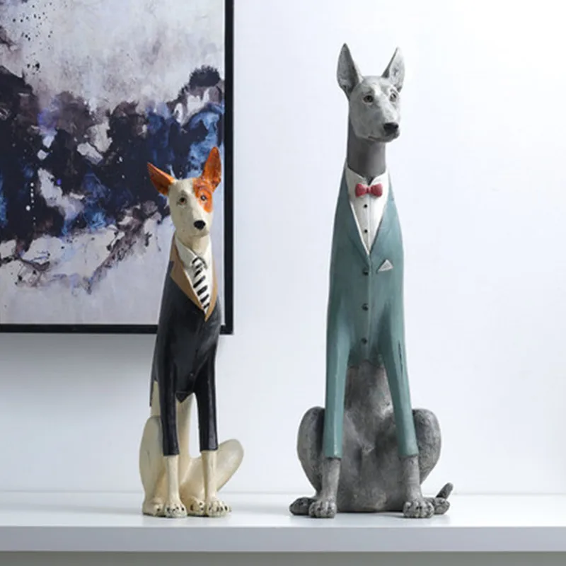 

American Country Fashion Creative Home Decorations Simulation Animal Cute Doberman Home Living Room Crafts Ornaments M2454