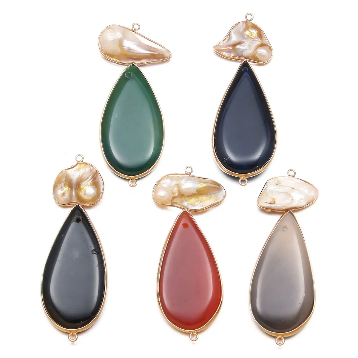 Подвеска из натурального камня агата ракушки модная Имитация перламутра для