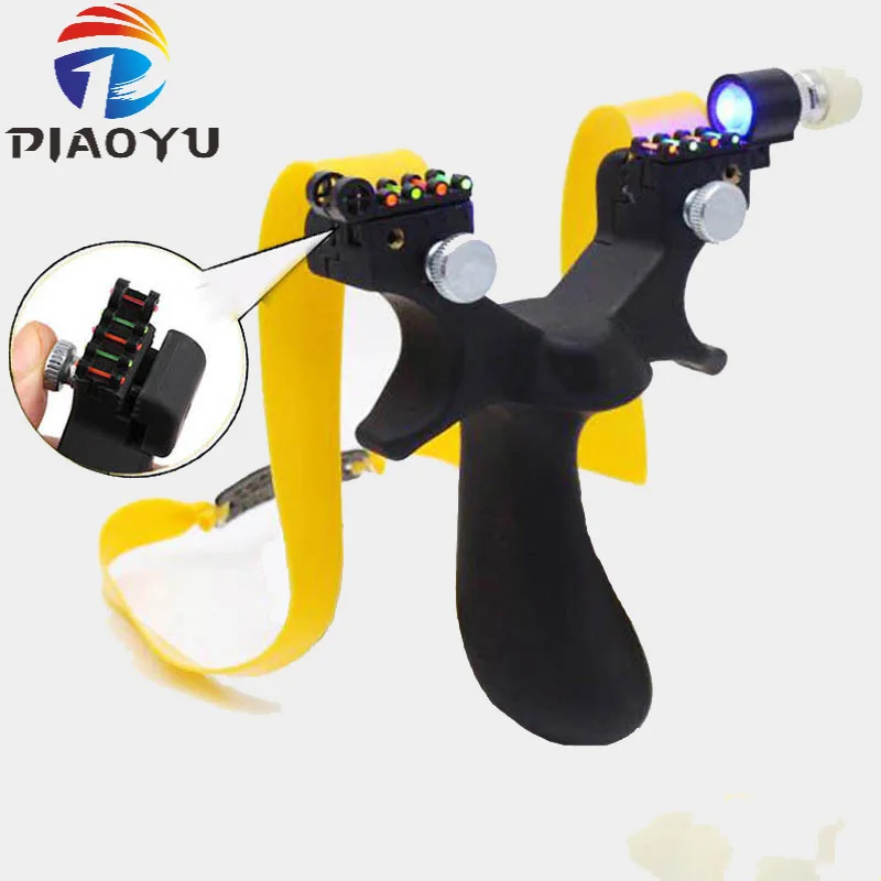 Рогатка с лазерным прицеливанием из смолы плоской резиновой лентой черная для