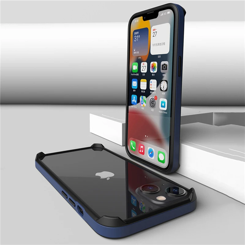 Soft Slim Bumper For iphone 13Pro Max 12 Mini Flexible Anti-Knock Non-Slip Silicone Frame Case Accessories Navy Blue Black