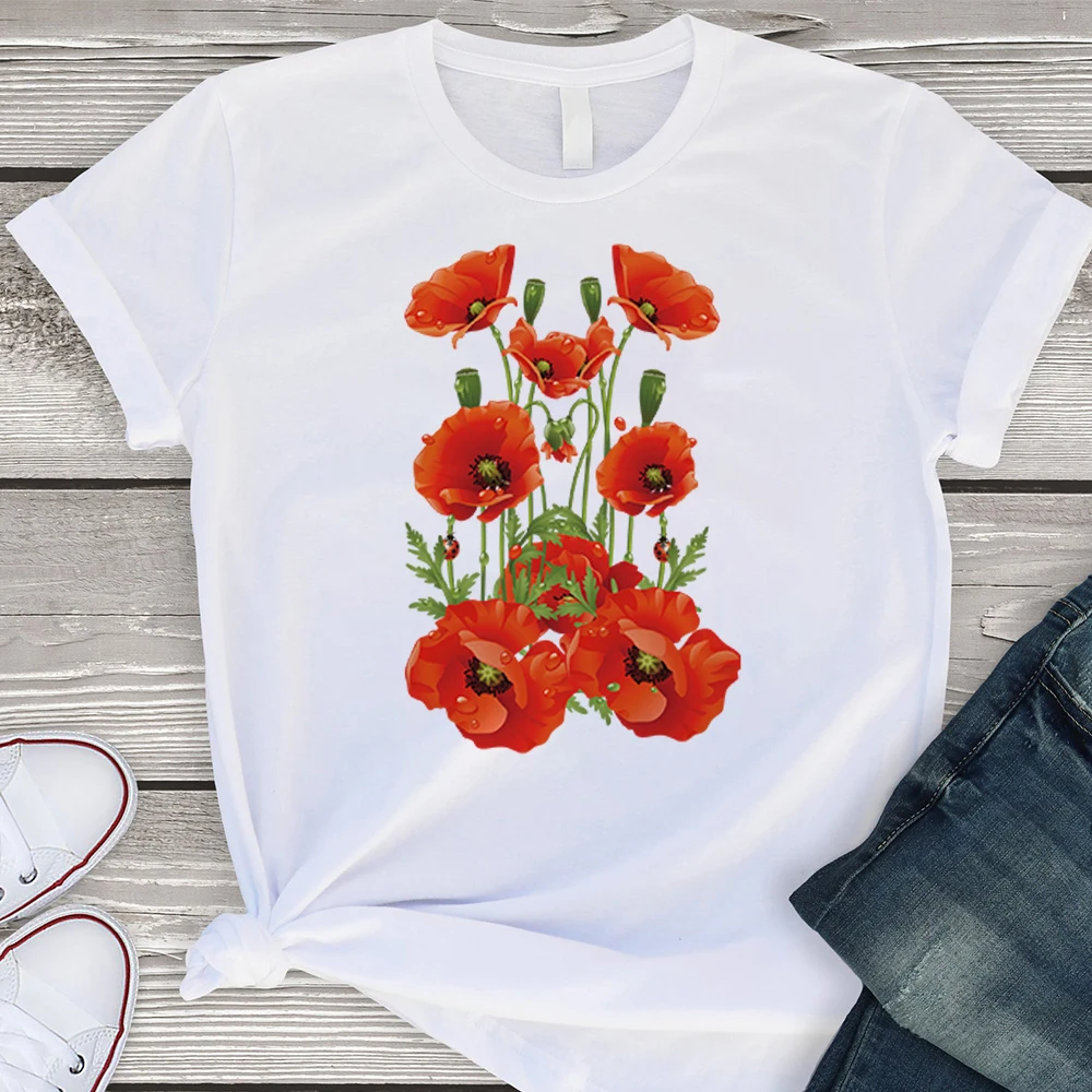 

Beautiful Blooming Flowers Women Spring New T-shirts Fashion Popular Tops Ropa Mujer Streetwear Tee shirt Easy Matching Clothing
