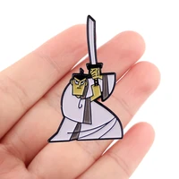 dz2187 funny samurai enamel pins and brooches for woman fashion lapel pin for clothes backpack bags badge gifts