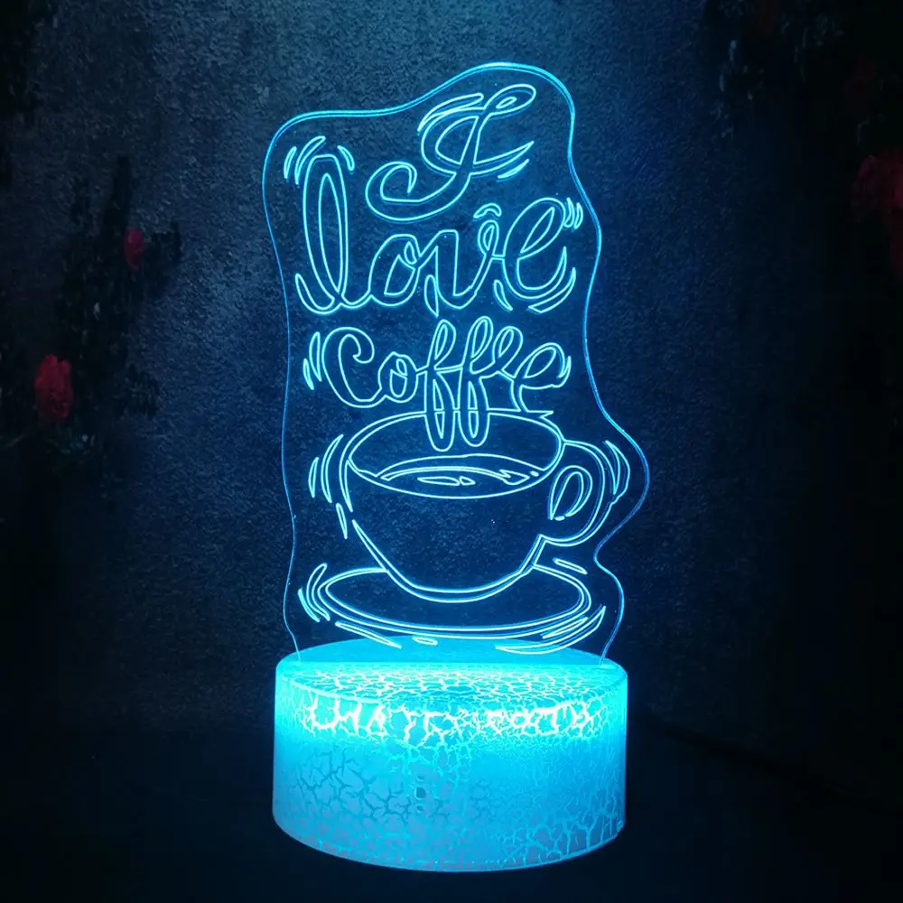 Блеск креативный городской Досуг кофейная модель лампа настольная 3D оптический