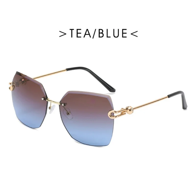 

Hot Sales Rimless Sunglasses Women Ocean Lens Frameless Oversize Sun Glasses Gradient Square Fashion Eyewear Glasses Female