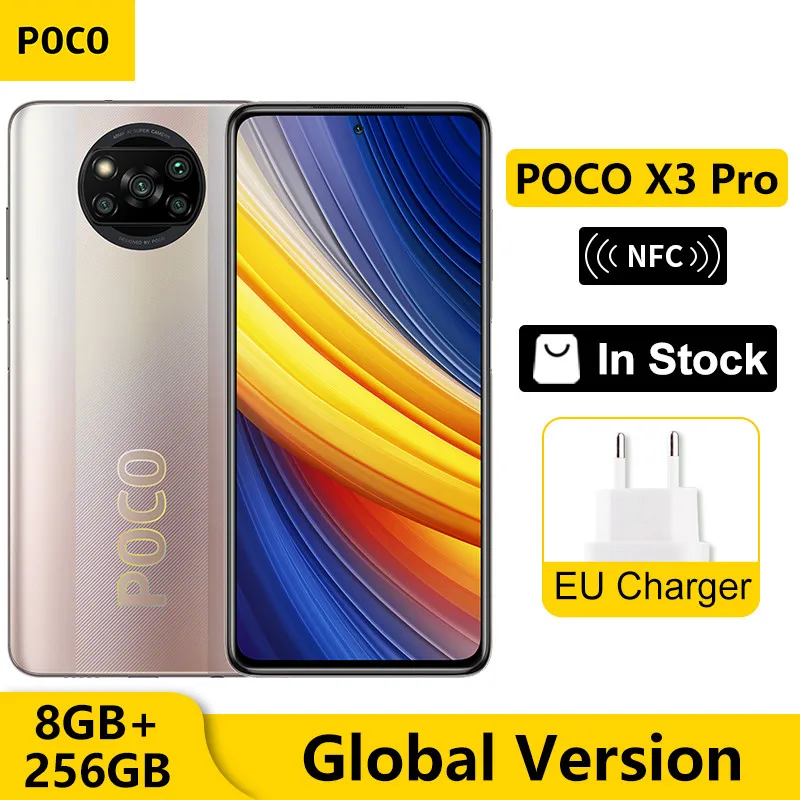 

Смартфон глобальная версия POCO X3 Pro, 8/256 ГБ, Snapdragon 860, четыре AI-камеры, 6,67 дюйма, 120 Гц, DotDisplay, 5160 мАч, 33 Вт, зарядка, NFC