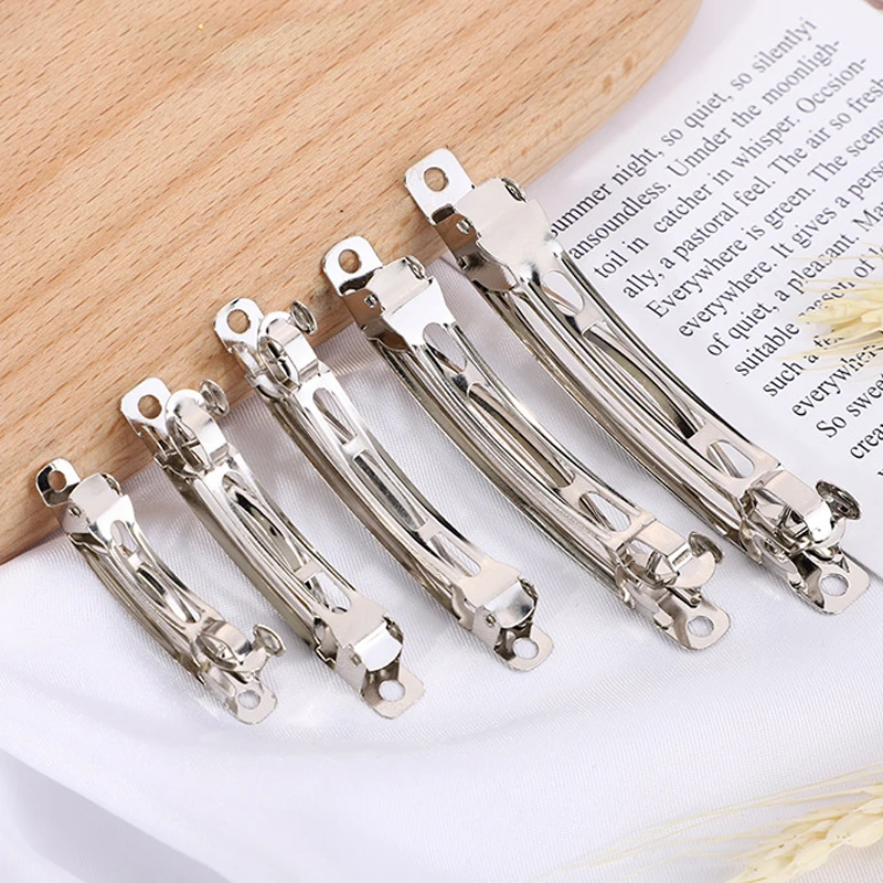 20pcs 10pcs Hair Clip for Girls Woman French Barrette Spring Hair Base Blank Bow Hairpin Automatic Hairclip Jewelry Making DIY