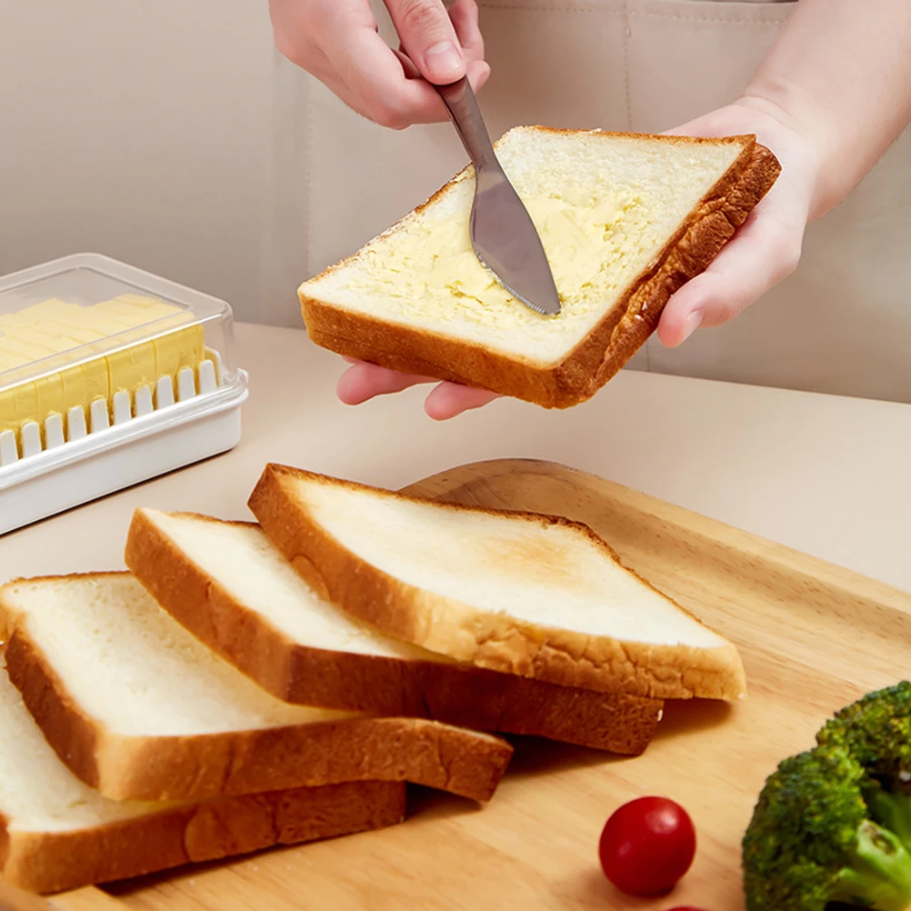 Тарелка для масла с крышкой столешницы пластиковый держатель и режущий слот