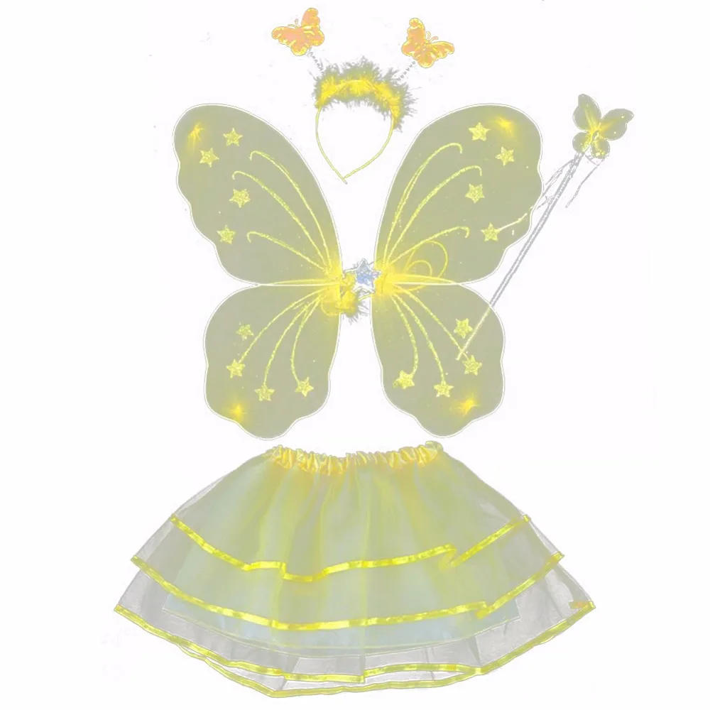 Детские костюмы Феи на Хэллоуин Рождество 4 шт. головная повязка с крыльями