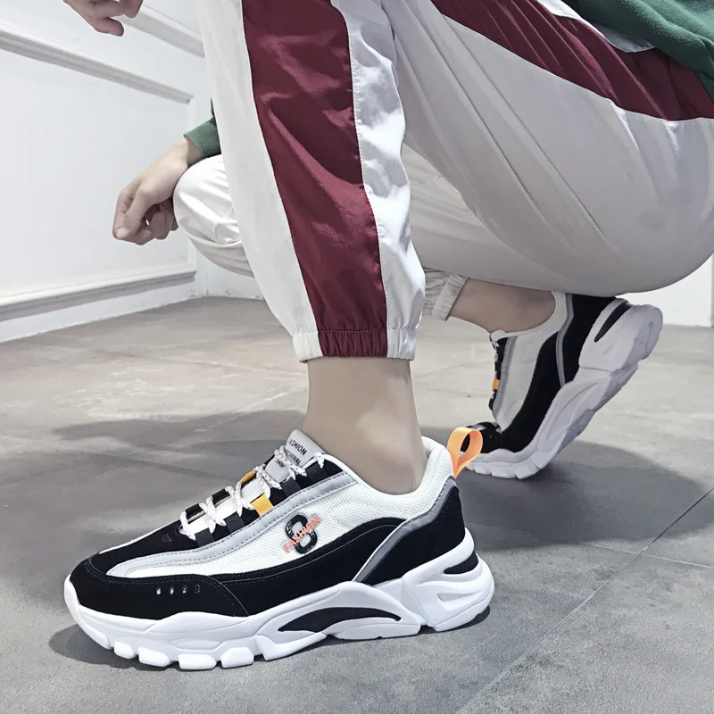 

Mens Shoes Spring White Sneakers Platform 2020 New Male Casaul Sneakers Black Wedges Shoes Breathable Summer Sneaker