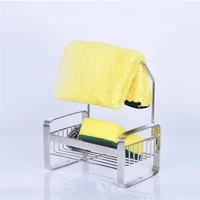 sponge caddy cleaning brush soap drain stand kitchen stainless steel organizer rack holder sink hanging basket countertop rack