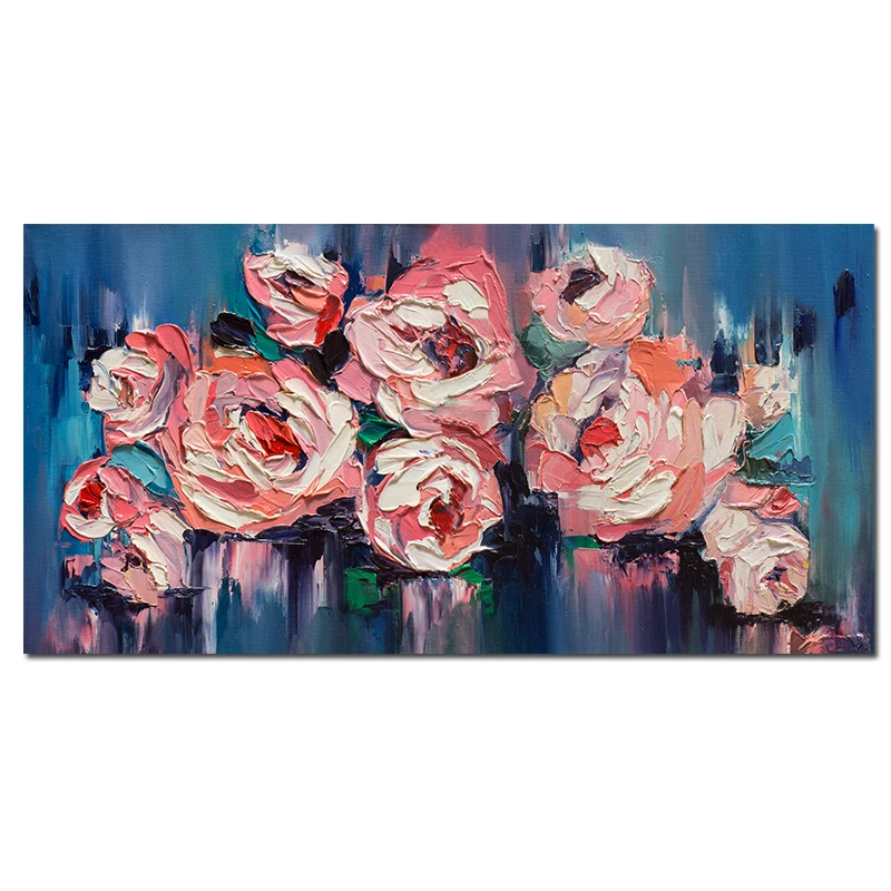 

Modern Knife Pink Flower Canvas Painting Scandinavian Posters and Prints Wall Pictures for Gallery Living Room Home Decoration