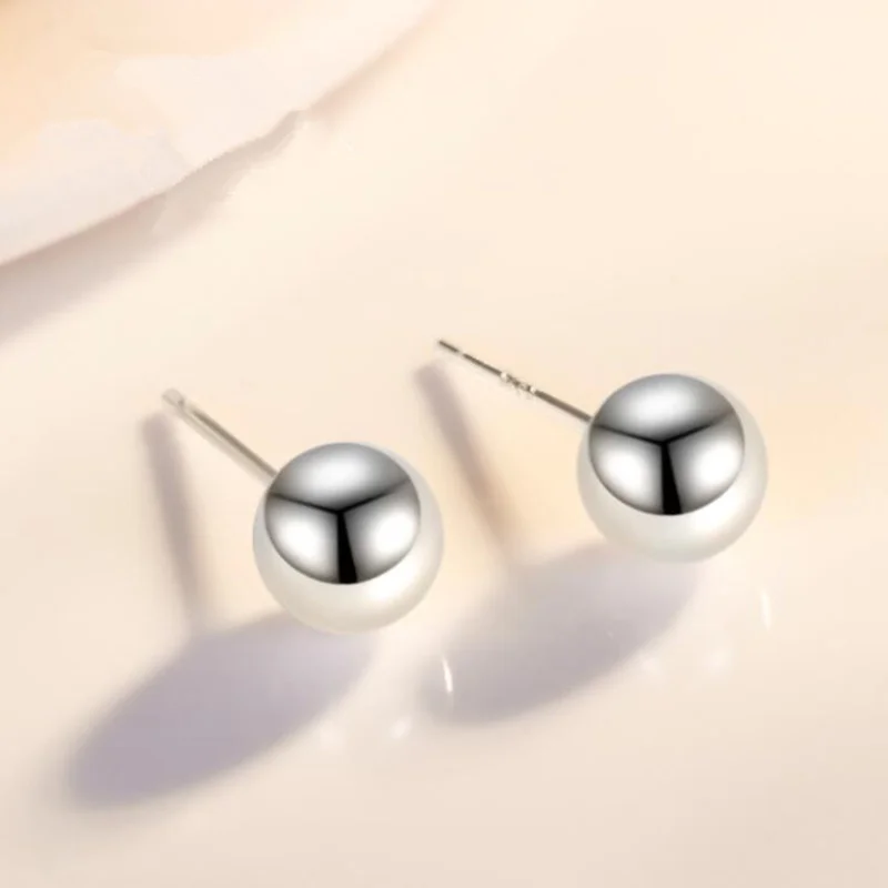 

2pcs 2/2.5/3/4/5mm Round Bead 925 Sterling Silver Earrings Stud Ear Posts Anti Allergy Pure Silver Earring