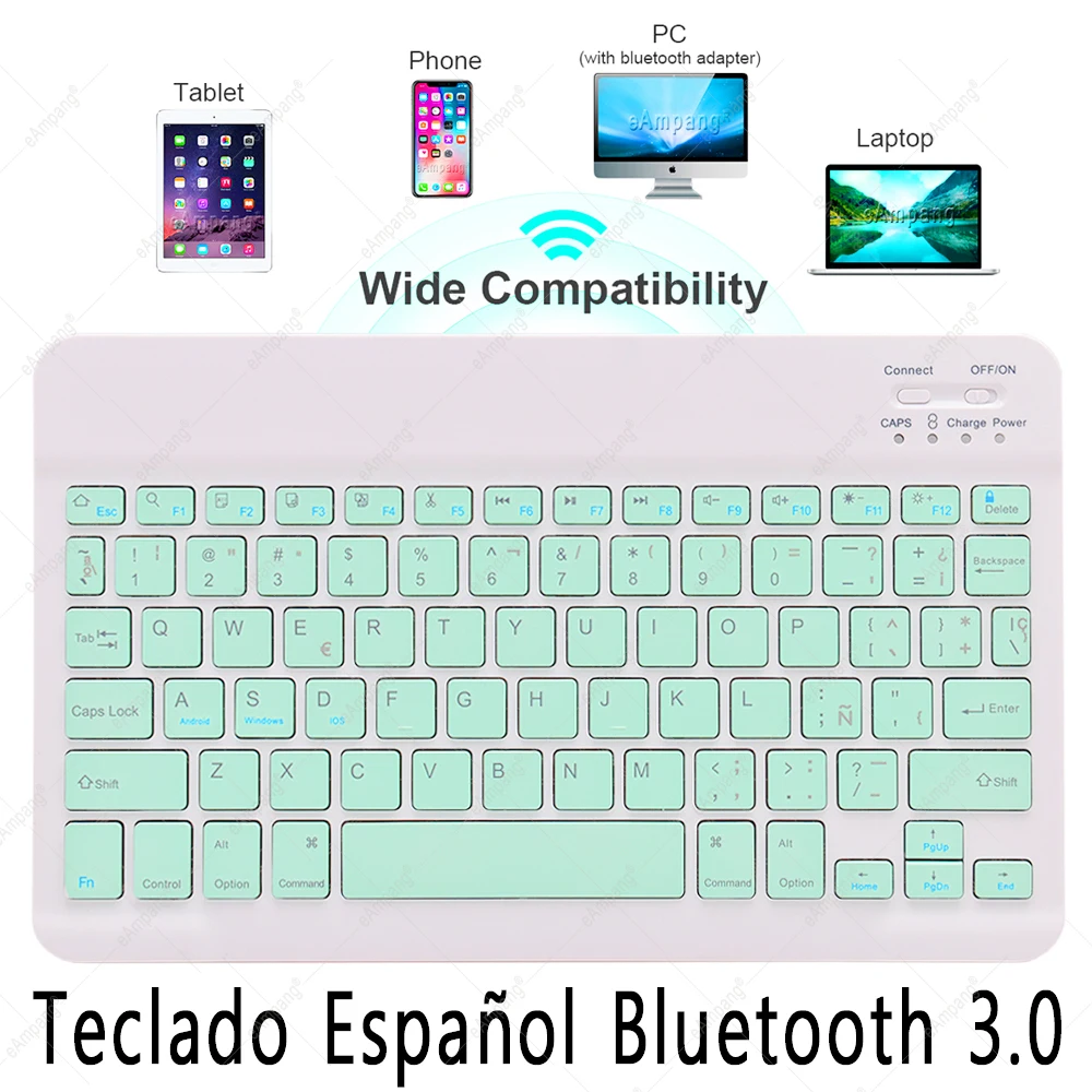 

Spanish Keyboard Case iPad Air 2020 4 4th 10.9 Pro 11 2018 9.7 5th 6th 10.2 7 7th 8 8th Generation Air 2 3 Pro 10.5 Cover shell