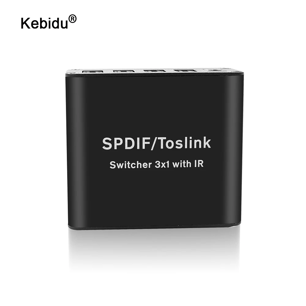 Kebidu Digital Toslink SPDIF оптический аудио 3x1 переключатель с пультом дистанционного