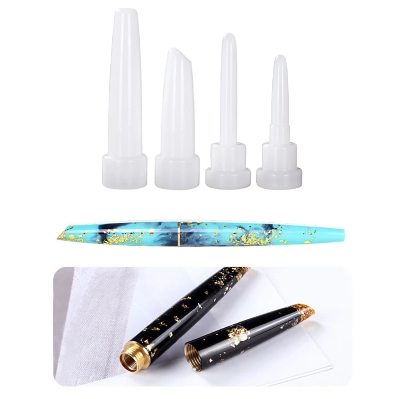 Формы для эпоксидной смолы в форме ручки, силиконовые формы для перьевой ручки, форма для цилиндра из эпоксидной смолы, инструменты для изго...