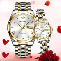 couple watch oupinke brand luxury automatic mechanical watch tungsten steel waterproof clock couple gift relogio masculino 2020
