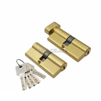 1pcs gold brass european mortise door lock cylinder core 60mm70mm80mm90mm lock gall repair parts with 5pcs keys