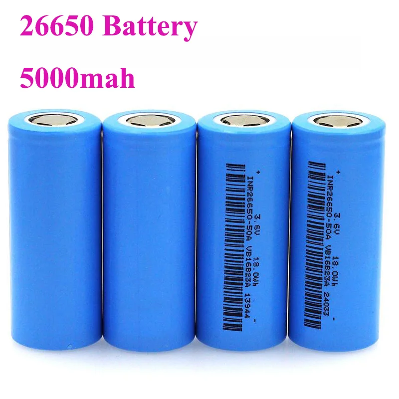 3 7 V 5000MAH перезаряжаемый литий ионный 26650 Аккумулятор для Ecig фонарик светодиодный